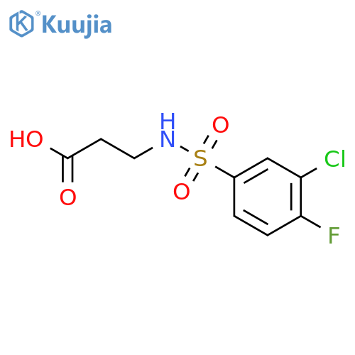 3-(3-chloro-4-fluorobenzenesulfonamido)propanoic acid structure