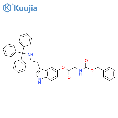 Glycine, N-[(phenylmethoxy)carbonyl]-, 3-[2-[(triphenylmethyl)amino]ethyl]-1H-indol-5-yl ester structure