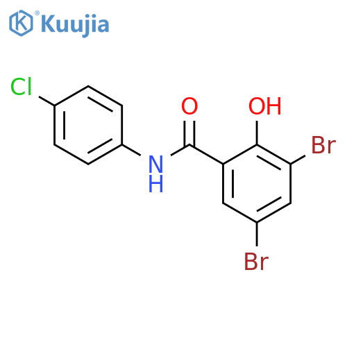 3,5-dibromo-N-(4-chlorophenyl)-2-hydroxybenzamide structure