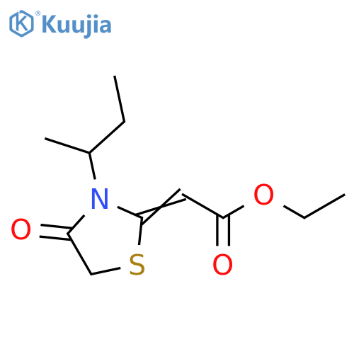 Acetic acid, [3-(1-methylpropyl)-4-oxo-2-thiazolidinylidene]-, ethyl ester structure