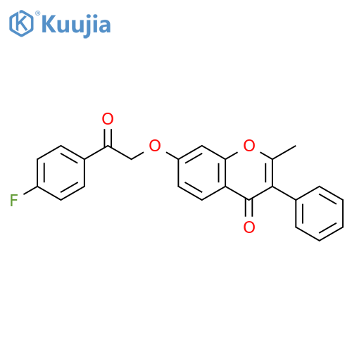 7-2-(4-fluorophenyl)-2-oxoethoxy-2-methyl-3-phenyl-4H-chromen-4-one structure