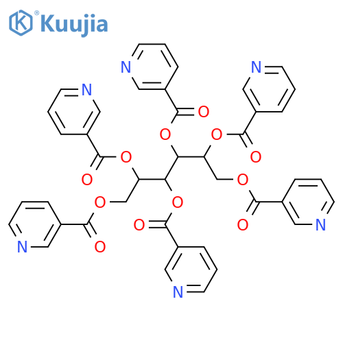 D-Glucitol,1,2,3,4,5,6-hexa-3-pyridinecarboxylate structure