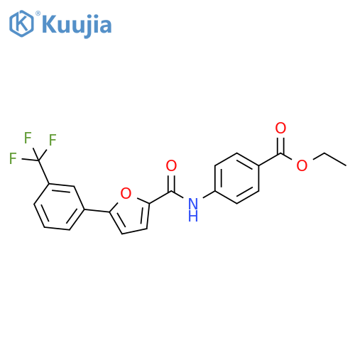 ethyl 4-{5-3-(trifluoromethyl)phenylfuran-2-amido}benzoate structure