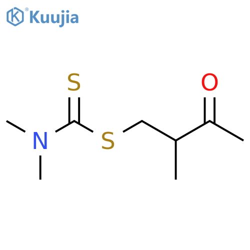 Carbamodithioic acid, dimethyl-, 2-methyl-3-oxobutyl ester structure