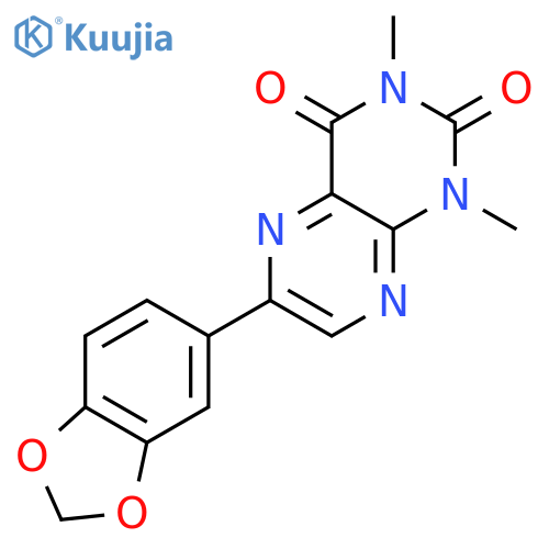 6-(1,3-benzodioxol-5-yl)-1,3-dimethylpteridine-2,4-dione structure