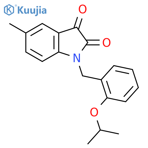 5-methyl-1-{2-(propan-2-yloxy)phenylmethyl}-2,3-dihydro-1H-indole-2,3-dione structure