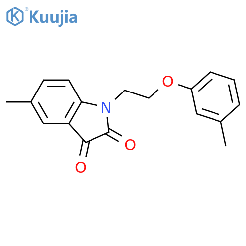 5-methyl-1-2-(3-methylphenoxy)ethyl-2,3-dihydro-1H-indole-2,3-dione structure