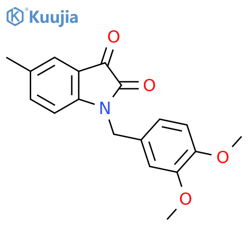 1-(3,4-dimethoxyphenyl)methyl-5-methyl-2,3-dihydro-1H-indole-2,3-dione structure