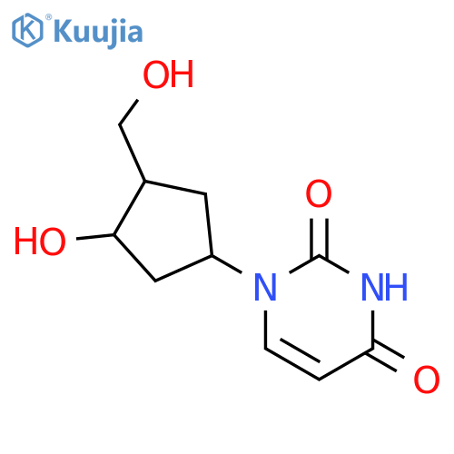 1-[3-hydroxy-4-(hydroxymethyl)cyclopentyl]pyrimidine-2,4(1H,3H)-dione structure