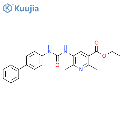 ethyl 5-({1,1'-biphenyl-4-yl}carbamoyl)amino-2,6-dimethylpyridine-3-carboxylate structure