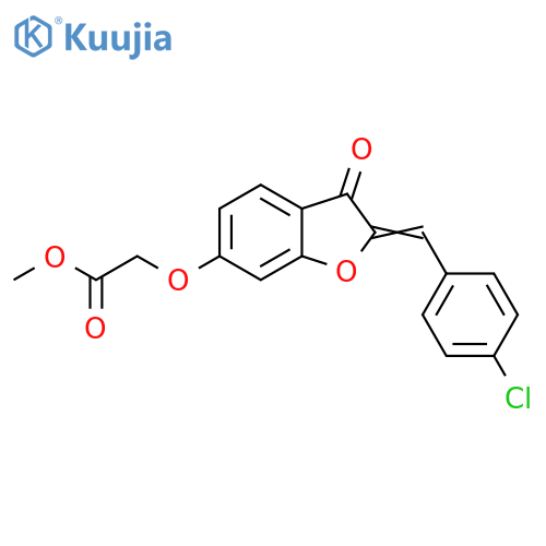 methyl 2-{(2Z)-2-(4-chlorophenyl)methylidene-3-oxo-2,3-dihydro-1-benzofuran-6-yloxy}acetate structure