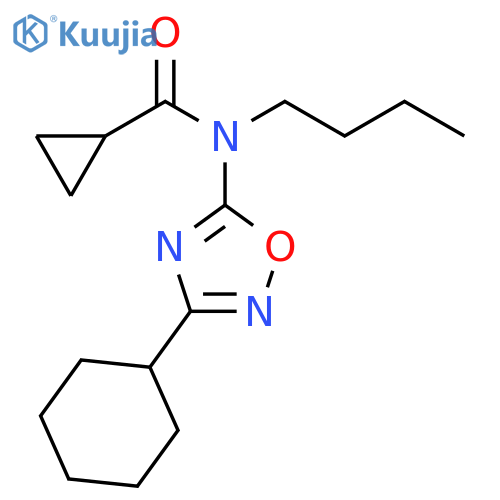 Cyclopropanecarboxamide,N-butyl-N-(3-cyclohexyl-1,2,4-oxadiazol-5-yl)- structure