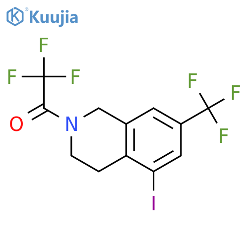 2,2,2-Trifluoro-1-(5-iodo-7-(trifluoromethyl)-3,4-dihydroisoquinolin-2(1H)-yl)ethanone structure