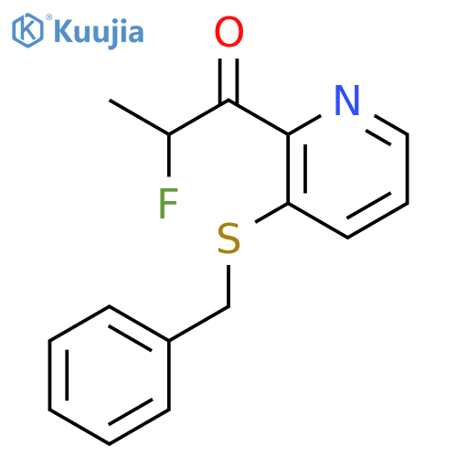 1-Propanone, 2-fluoro-1-[3-[(phenylmethyl)thio]-2-pyridinyl]- structure