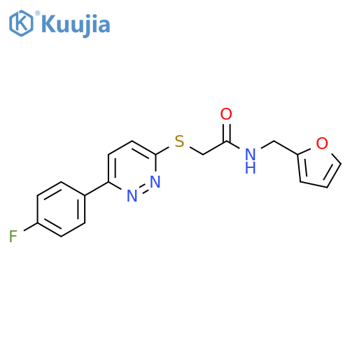 2-{6-(4-fluorophenyl)pyridazin-3-ylsulfanyl}-N-(furan-2-yl)methylacetamide structure