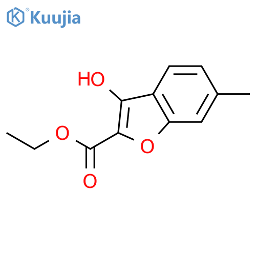 2-Benzofurancarboxylic acid, 3-hydroxy-6-methyl-, ethyl ester structure