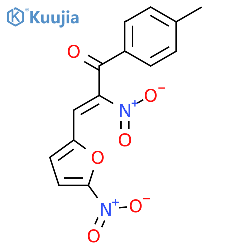 2-Propen-1-one, 1-(4-methylphenyl)-2-nitro-3-(5-nitro-2-furanyl)- structure