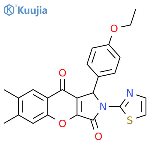 1-(4-ethoxyphenyl)-6,7-dimethyl-2-(1,3-thiazol-2-yl)-1H,2H,3H,9H-chromeno2,3-cpyrrole-3,9-dione structure