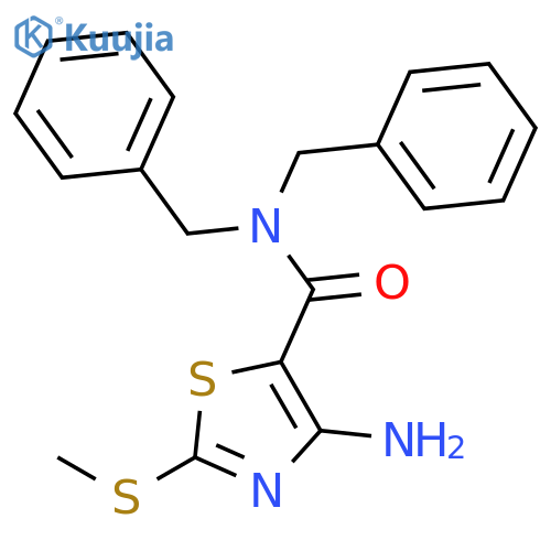 5-Thiazolecarboxamide, 4-amino-2-(methylthio)-N,N-bis(phenylmethyl)- structure