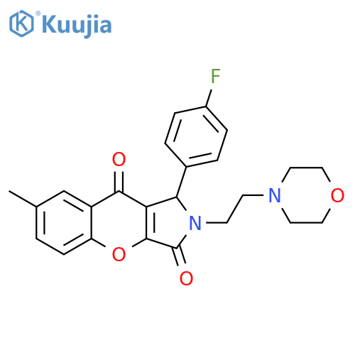 1-(4-fluorophenyl)-7-methyl-2-2-(morpholin-4-yl)ethyl-1H,2H,3H,9H-chromeno2,3-cpyrrole-3,9-dione structure