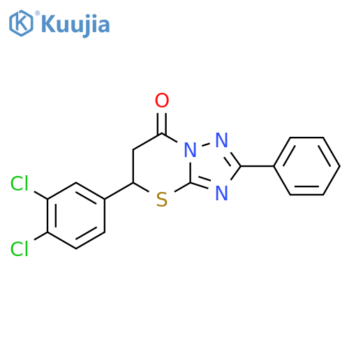 5-(3,4-dichlorophenyl)-2-phenyl-5H,6H,7H-1,2,4triazolo3,2-b1,3thiazin-7-one structure