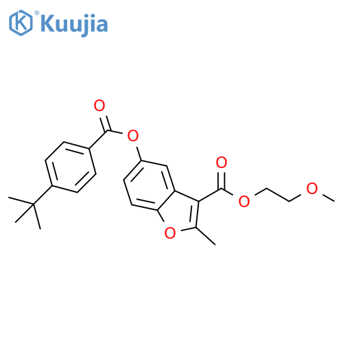 2-methoxyethyl 5-(4-tert-butylbenzoyloxy)-2-methyl-1-benzofuran-3-carboxylate structure