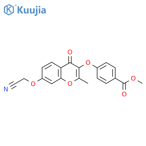 methyl 4-{[7-(cyanomethoxy)-2-methyl-4-oxo-4H-chromen-3-yl]oxy}benzoate structure