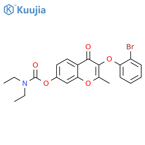 3-(2-bromophenoxy)-2-methyl-4-oxo-4H-chromen-7-yl N,N-diethylcarbamate structure