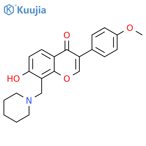 7-hydroxy-3-(4-methoxyphenyl)-8-(piperidin-1-yl)methyl-4H-chromen-4-one structure