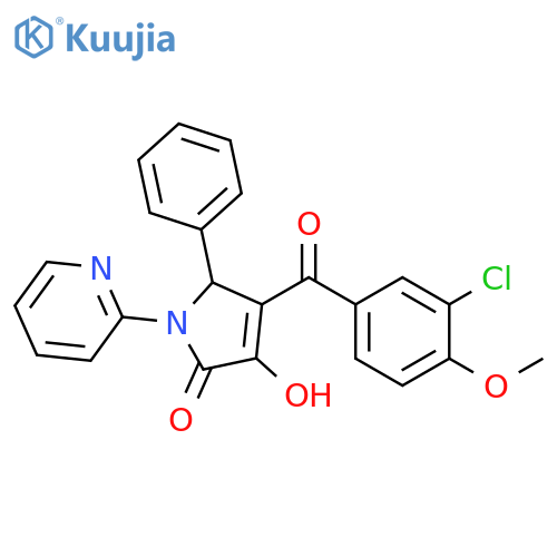 4-(3-chloro-4-methoxybenzoyl)-3-hydroxy-5-phenyl-1-(pyridin-2-yl)-2,5-dihydro-1H-pyrrol-2-one structure