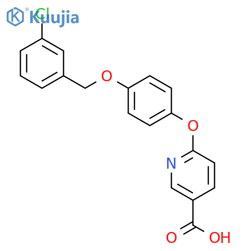 3-PYRIDINECARBOXYLIC ACID, 6-[4-[(3-CHLOROPHENYL)METHOXY]PHENOXY]- structure