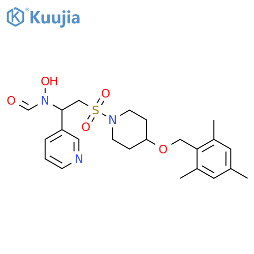 Piperidine,1-[[2-(formylhydroxyamino)-2-(3-pyridinyl)ethyl]sulfonyl]-4-[(2,4,6-trimethylphenyl)methoxy]- structure