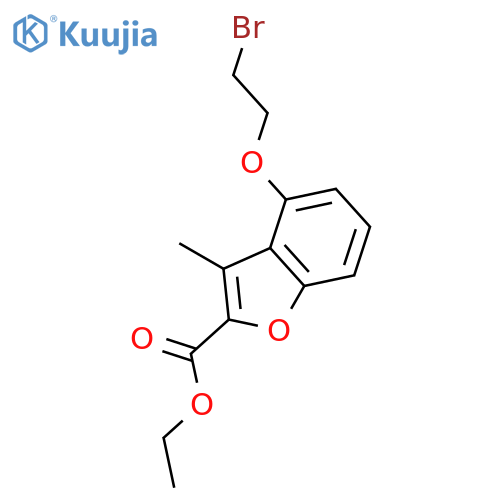 2-Benzofurancarboxylic acid, 4-(2-bromoethoxy)-3-methyl-, ethyl ester structure