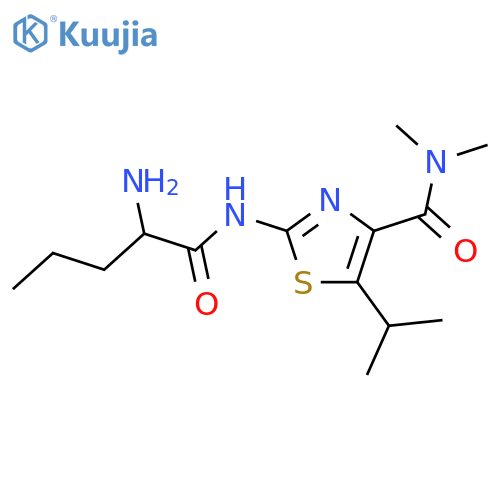 4-Thiazolecarboxamide,2-[[(2S)-2-amino-1-oxopentyl]amino]-N,N-dimethyl-5-(1-methylethyl)- structure