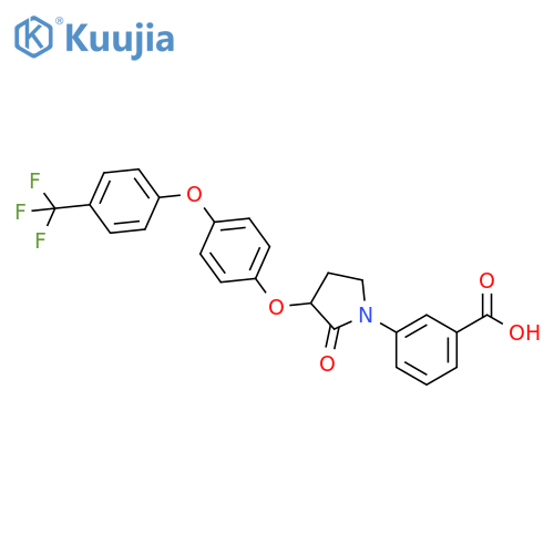 Benzoic acid,3-[2-oxo-3-[4-[4-(trifluoromethyl)phenoxy]phenoxy]-1-pyrrolidinyl]- structure