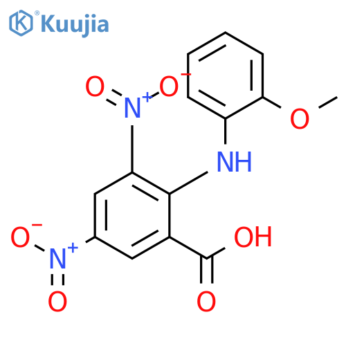 2-(2-Methoxyanilino)-3,5-dinitrobenzoic acid structure