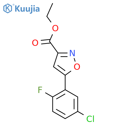 3-Isoxazolecarboxylic acid, 5-(5-chloro-2-fluorophenyl)-, ethyl ester structure