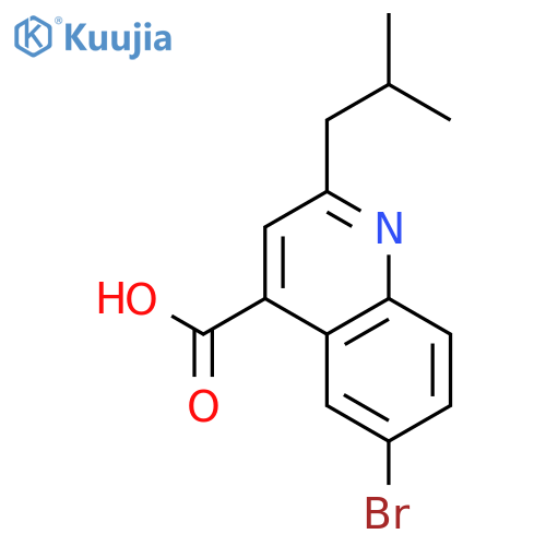 4-Quinolinecarboxylic acid, 6-bromo-2-(2-methylpropyl)- structure