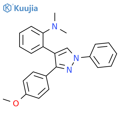 Benzenamine,2-[3-(4-methoxyphenyl)-1-phenyl-1H-pyrazol-4-yl]-N,N-dimethyl- structure