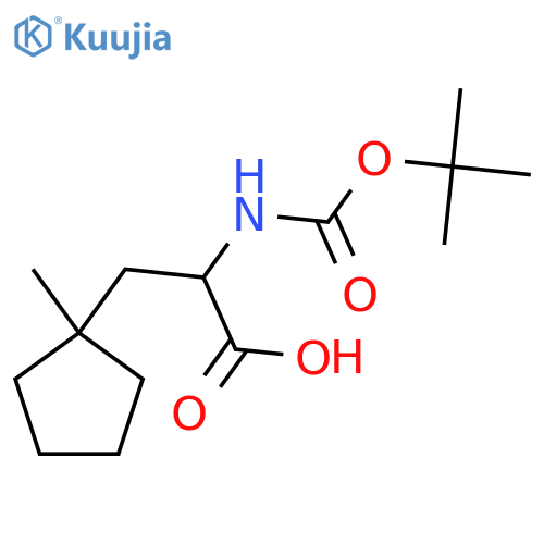 2-{(tert-butoxy)carbonylamino}-3-(1-methylcyclopentyl)propanoic acid structure