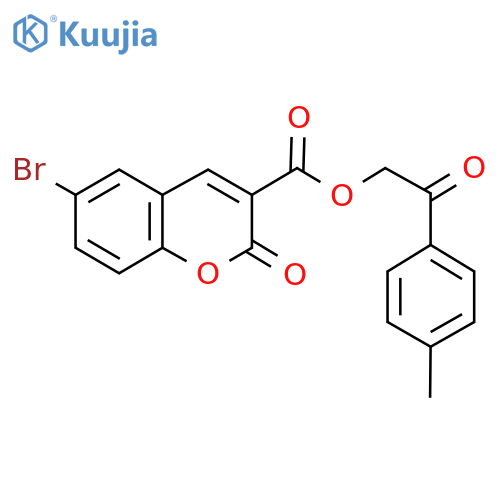 2-(4-methylphenyl)-2-oxoethyl 6-bromo-2-oxo-2H-chromene-3-carboxylate structure