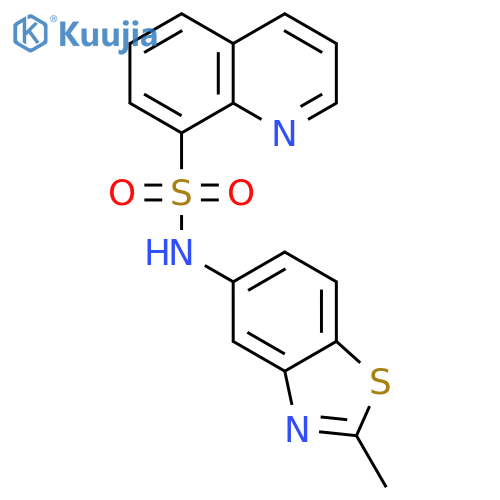 N-(2-methyl-1,3-benzothiazol-5-yl)quinoline-8-sulfonamide structure