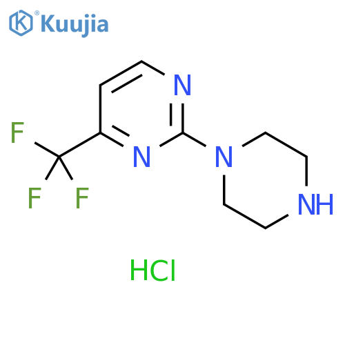 Pyrimidine, 2-(1-piperazinyl)-4-(trifluoromethyl)-, hydrochloride (1:2) structure