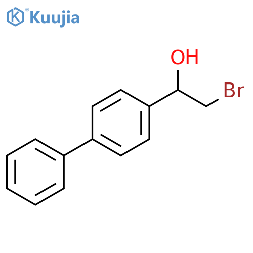 2-bromo-1-(4-phenylphenyl)ethan-1-ol structure