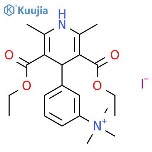 3-[3,5-bis(ethoxycarbonyl)-2,6-dimethyl-1,4-dihydropyridin-4-yl]-N,N,N-trimethylanilinium iodide structure