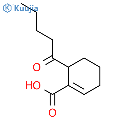 1-Cyclohexene-1-carboxylicacid, 6-(1-oxopentyl)- structure