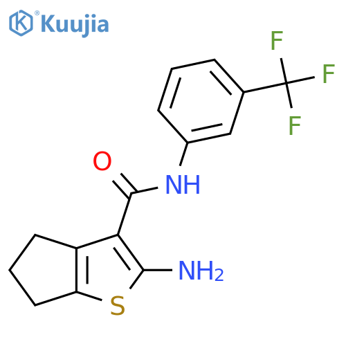 2-Amino-N-3-(trifluoromethyl)phenyl-5,6-dihydro-4H-cyclopentabthiophene-3-carboxamide structure