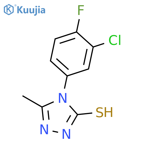 4-(3-Chloro-4-fluorophenyl)-5-methyl-4H-1,2,4-triazole-3-thiol structure