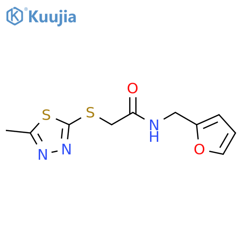 N-(furan-2-yl)methyl-2-(5-methyl-1,3,4-thiadiazol-2-yl)sulfanylacetamide structure
