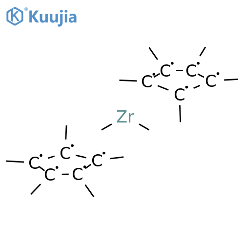 Bis(pentamethylcyclopentadienyl)dimethylzirconium structure